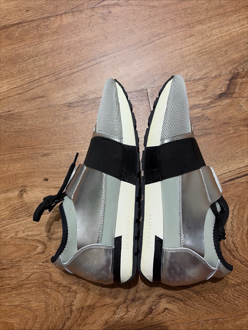Balenciaga Race Runner Sneackers Metallic Silver Mesh M9/W11 - Picture 4 of 13